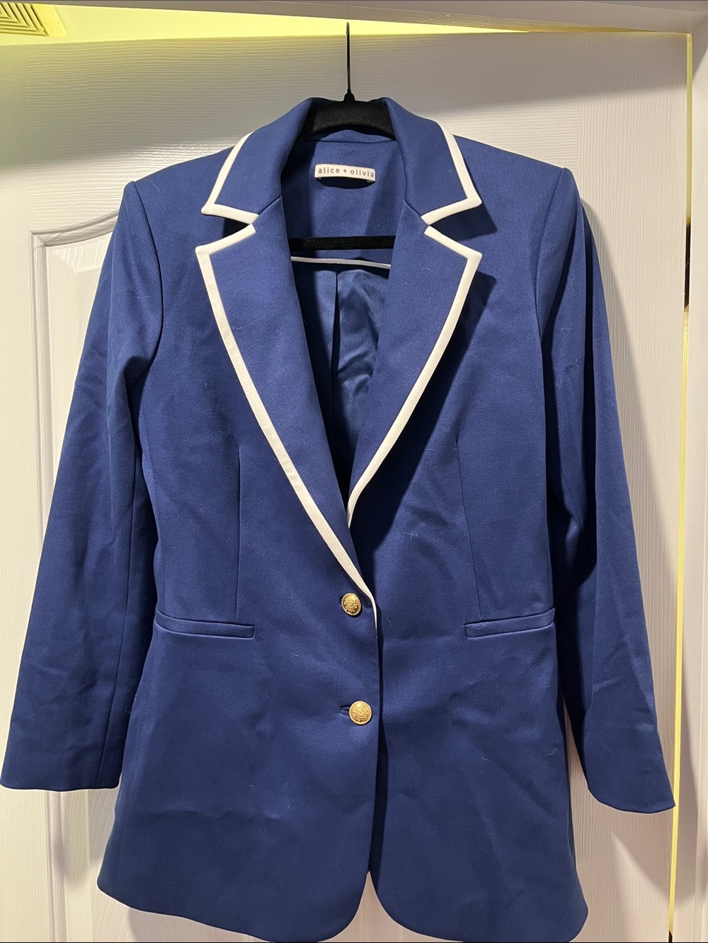 Alice + Olivia Navy Blazer with White Trim